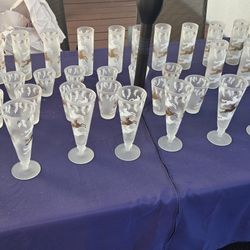 Vintage Libbey " Cavalcade" Frosted Glasses