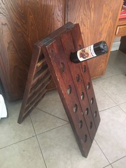 Hardwood Mid Century Modern 1960s Wine Rack 3 feet tall