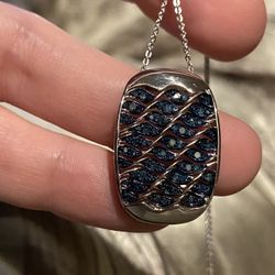 GP Royal Art Deco Collection Blue Diamond Necklace - new! 
