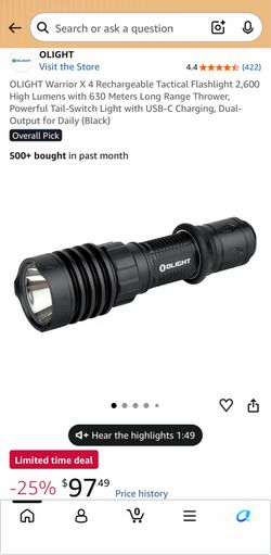 OLIGHT Warrior X 4 Rechargeable Tactical Flashlight