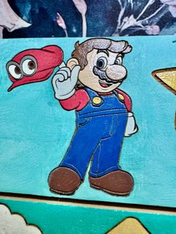 25.50 x 6.25 inch Mario wall decor board