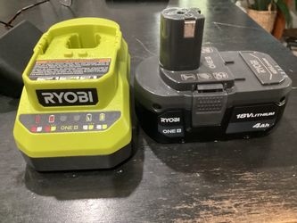 RYOBI BATTERY AND CHARGER