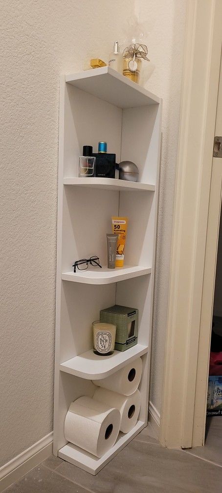 Shaker White Wood Shelve Cabinet