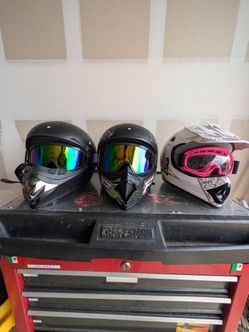 Bike helmets.