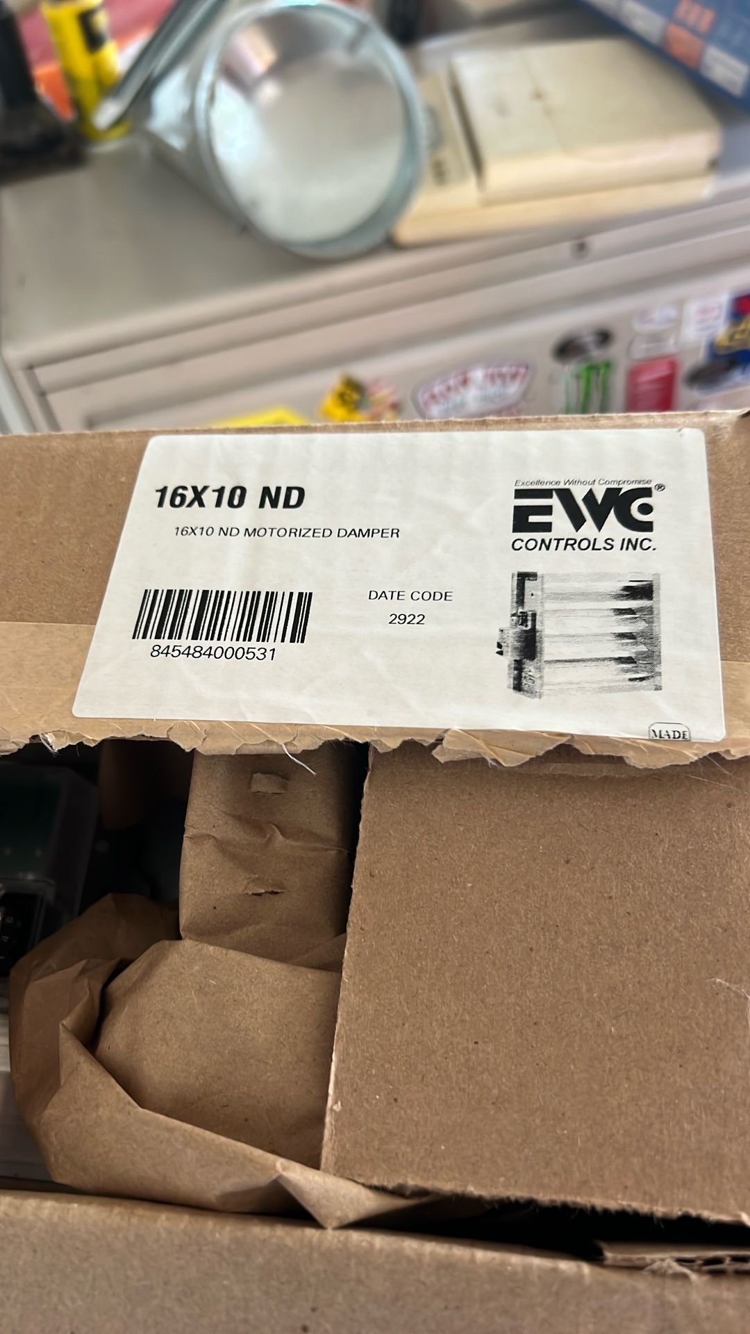 16x10 Motorized Zone Damper Motor On The 10