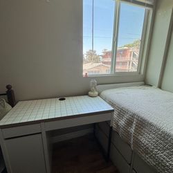 IKEA Twin Bed Frame & Desk