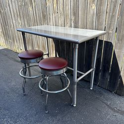 John Boos Metal Bakers Table With Chairs