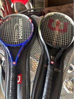 2 like new tennis rackets /wilson carbon fiber
