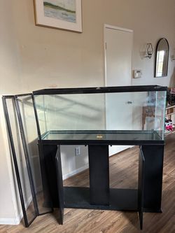 55 gallon tank with cabinet and tank cover