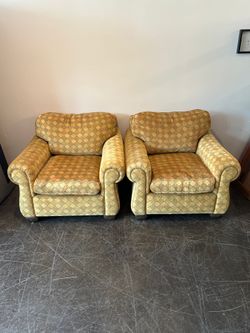 SOLD - Set of Two Durobilt Upholstered Armchairs