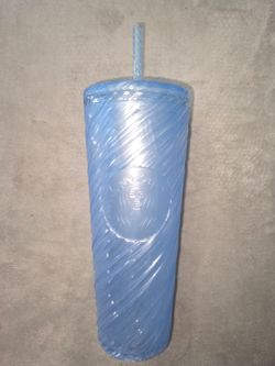 Starbucks Blue Swirl Tumbler with Straw