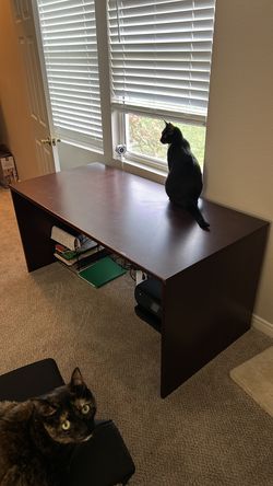 Large red wood desk