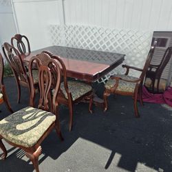 Dining room table kitchen table 68" Or 72" Or 86" X 44" 6 Chairs