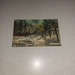 VINTAGE UNUSED PARK MEUSDORF, LEIPZIG POSTCARD 