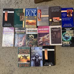 16x Science Fiction Book Lot: Dune, Edgar Rice, Etc