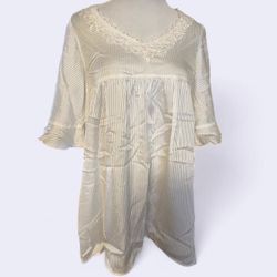 Japanese Pikalia White Pleasant Surprise Dressing With Peplum Sleeves One Size