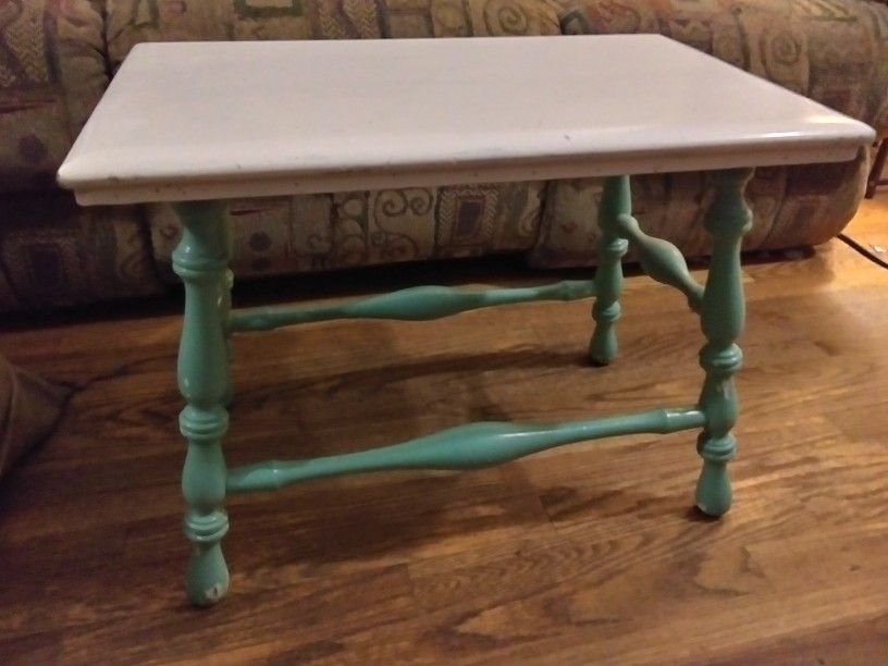Shabby Chic Antique Bench Or Side Table