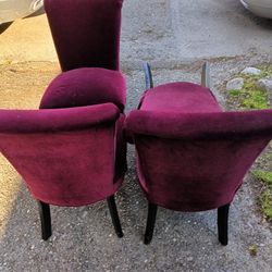 Merlot Colored Crate And Barrel Padded Kitchen Table Chairs