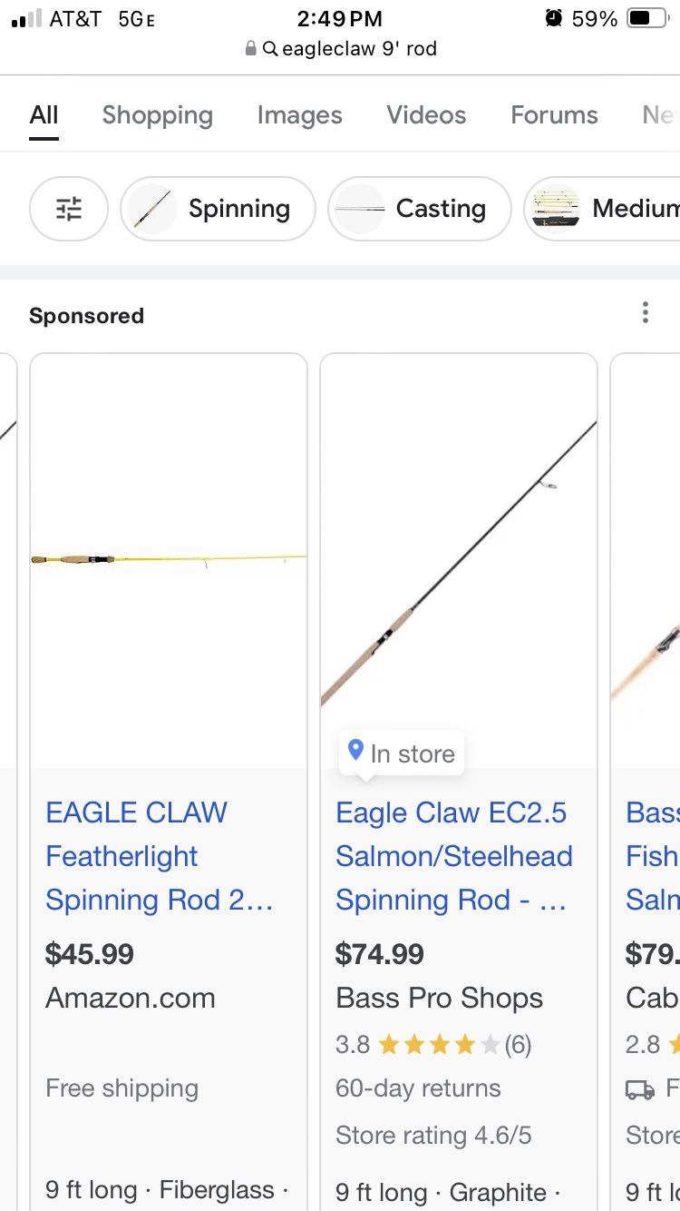Wanted: Eagle Claw Long Med/light Rod