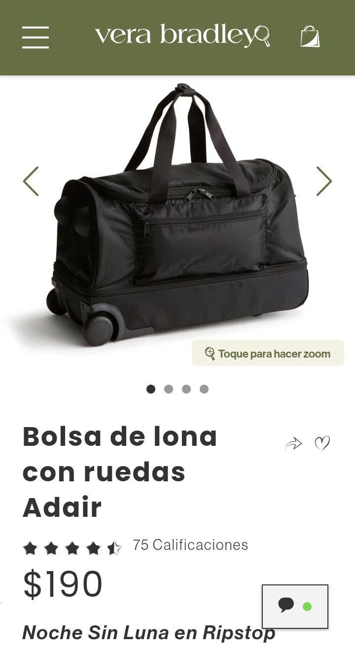 Maleta De Viaje De Con Ruedas ,Marca Vera Bradley 