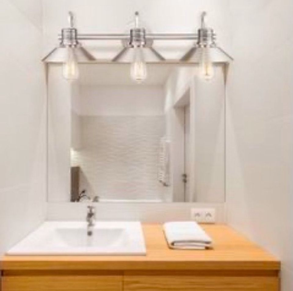 Open Box New 3 Light Vanity Bath Lighting Brushed Nickel Finish By EAPUDUN