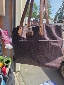 Calvin klein dark brown tote bag