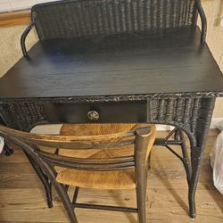 Wicker Desk and Chair