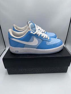 Nike Air Force 1 Low Baby Blue Patent Leather Shoe Size 12