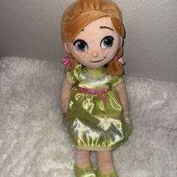 Disney Store Frozen Young Anna Toddler Plush Doll 13 inch Stuffed Animator