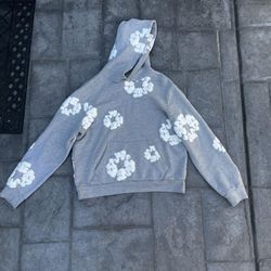 Denim Jeans Tears Hoodie Chrome Pullover Hearts Hooded Jacket Grey White Coat Small S Medium M Large L XL