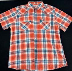 Ariat Youth Large Retro Fit Plaid Western Pearl Snap Short Sleeve Shirt
