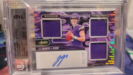 BGS 9 JJ Mccarthy Rookie Patch Auto From Absolute Footbal /399