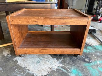 Wooden  table on wheels