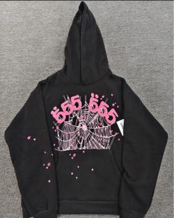 Sp5der 555 Black Pink Graphic Hoodie