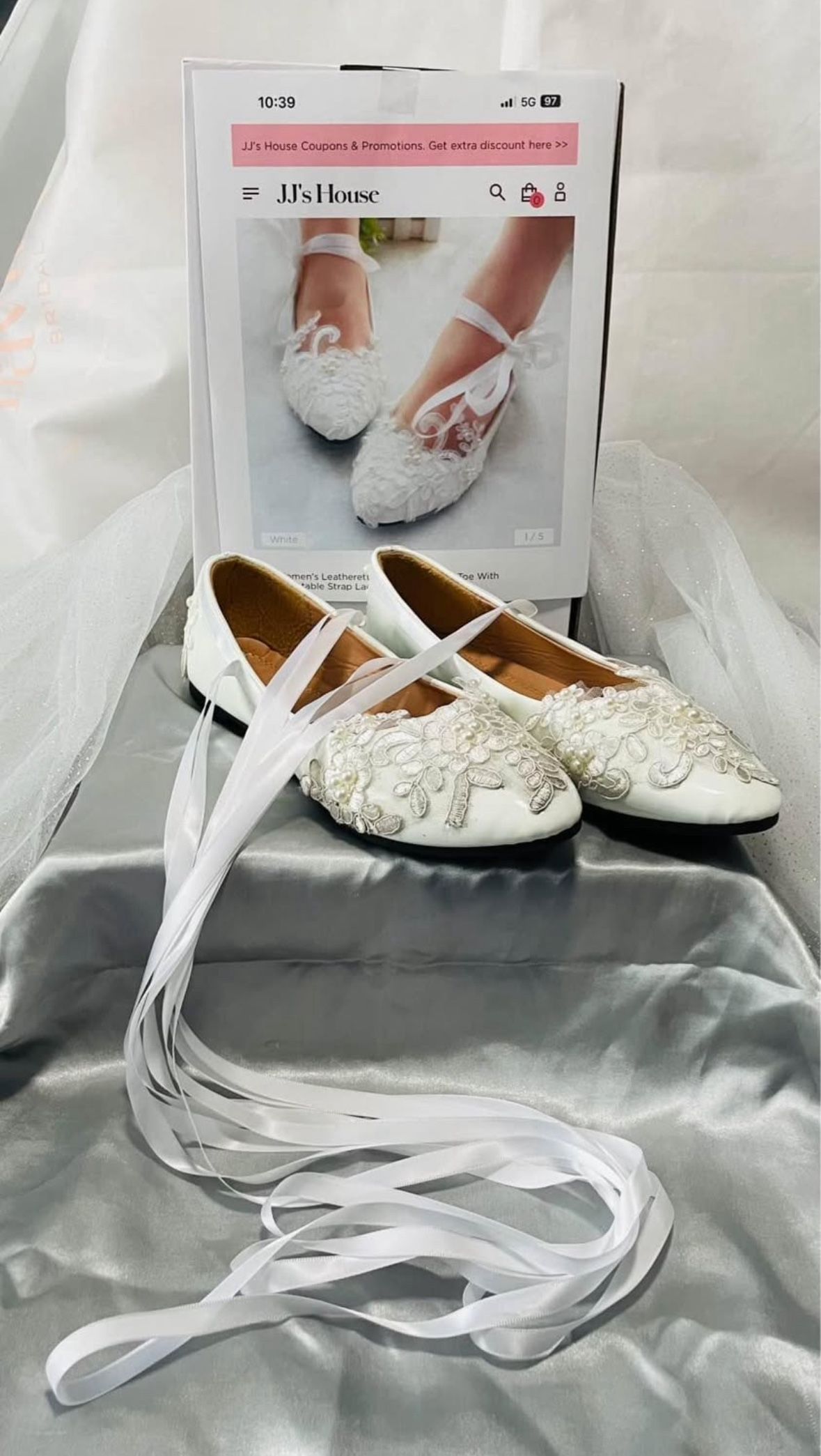 Woman’s Flats With Floral Lace