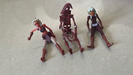 4 Star Wars Clone Wars Action Figures Lot of 3