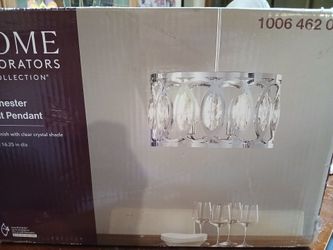 New in box Silver chandelier light fixture