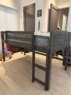 Kids loft bed with new mattress