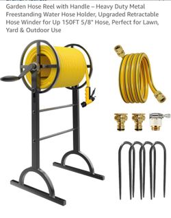 New garden hose reel with handle
