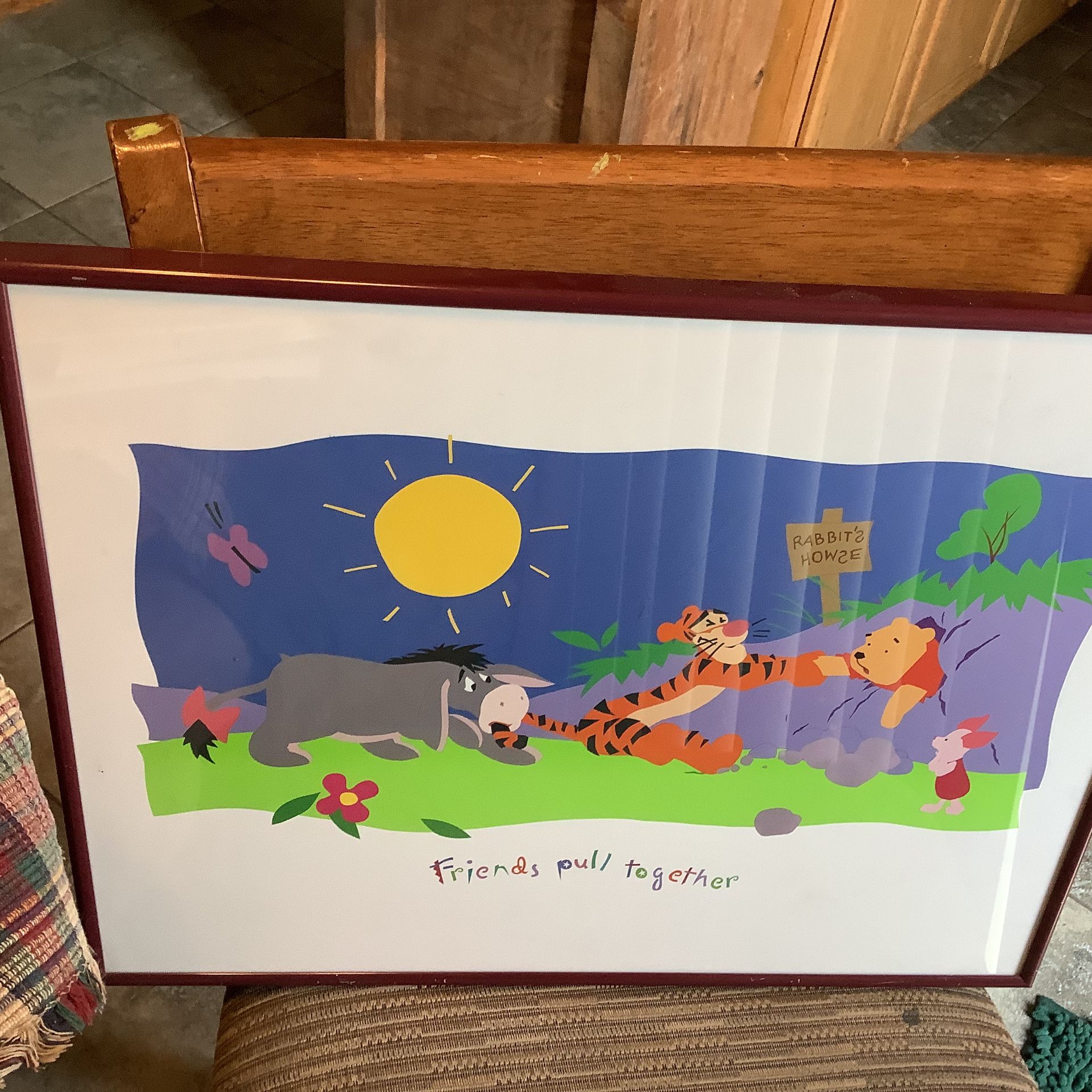 Walt Disney art “Friends pull together” professionally matter ready to hang approximately 16 x 20”