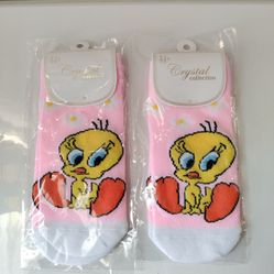 Looney Tunes Tweety Socks Small Kids Toddler Size New