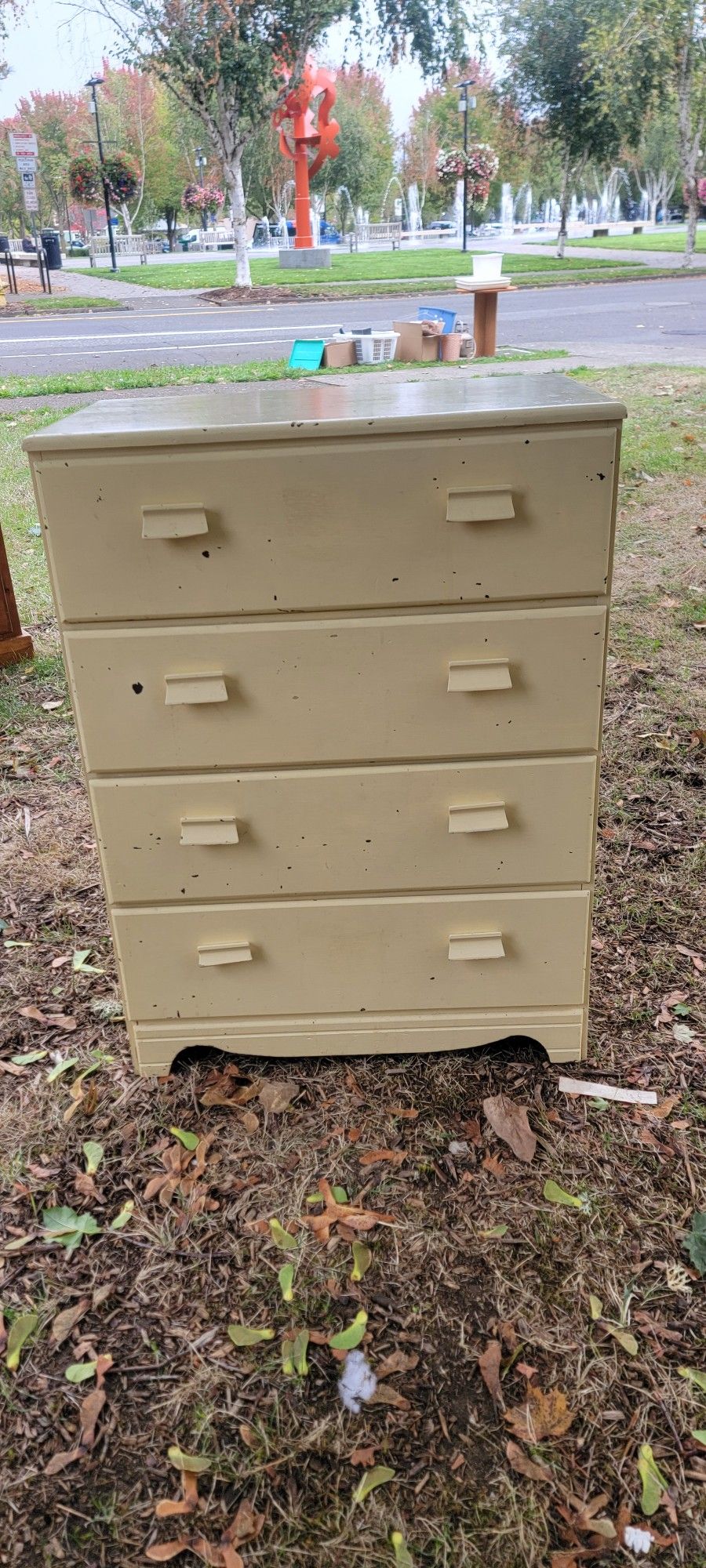 Solid Wood 4 Drawer Vintage Wooden Drawers