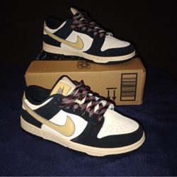 New Nike Dunk Low LX Black Suede Team Gold Men's  size 7.5 Women 9