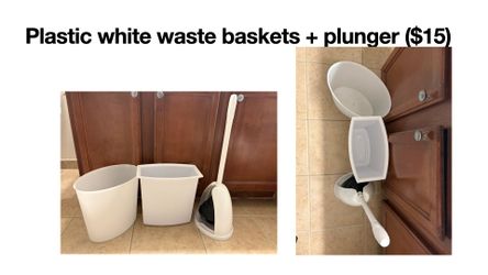 Waste baskets & plunger ($15)