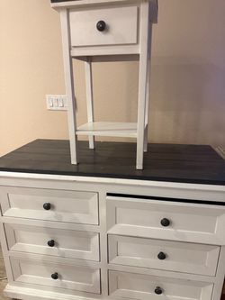 White Dresser and Nightstand Set