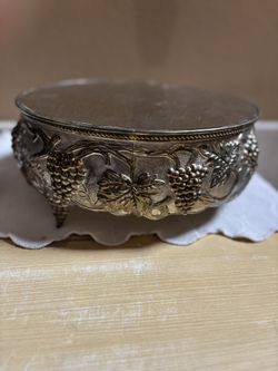 Vintage Mirrored Cake Plate Or Perfume Tray