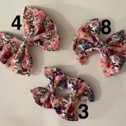 Floral Print Hair Bows
