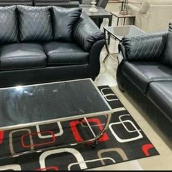 Betrillo Black Living Room Set 🔆 Sofa and Loveseat 849