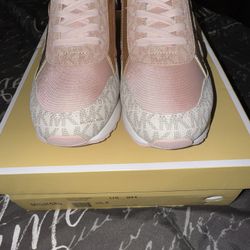 Pink Michael Kors Maddy Trainer Tech Canvas