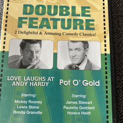 2 Movies DVD Mickey Rooney-Love  Laughs at Andy Hardy & Jimmy Stewart-Pot O Gold